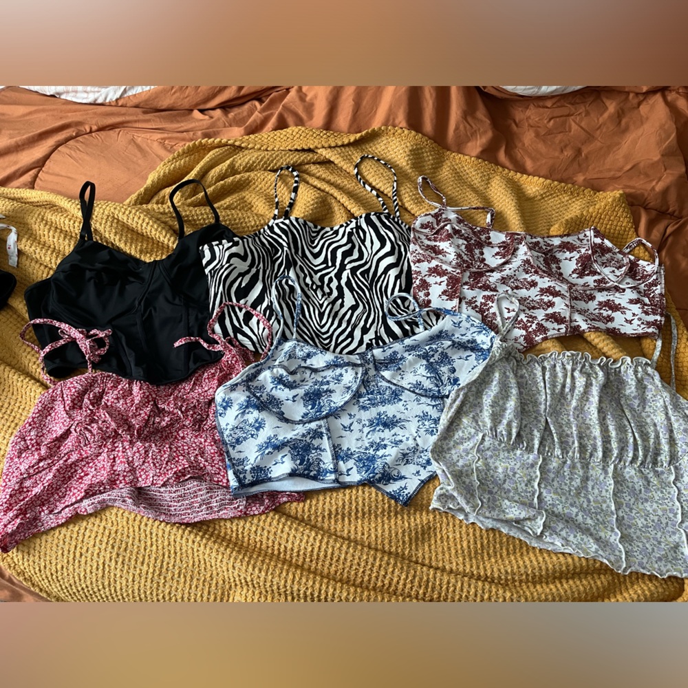 Lot of six crop tops